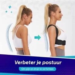 Premium Rugbrace Tegen Aanhoudende Schouder En Rug Pijn - Houding Corrector Man & Vrouw - Postuur Correctie Rugbraces | Vitalic -Merkloos Winkel 1200x1200 6913