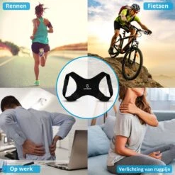 Allsa Rugbrace - Postuur Corrector - Rug Corrector - Unisex - Verstelbaar - Ademend Neopreen Materiaal - Zwart -Merkloos Winkel 1200x1200 6947