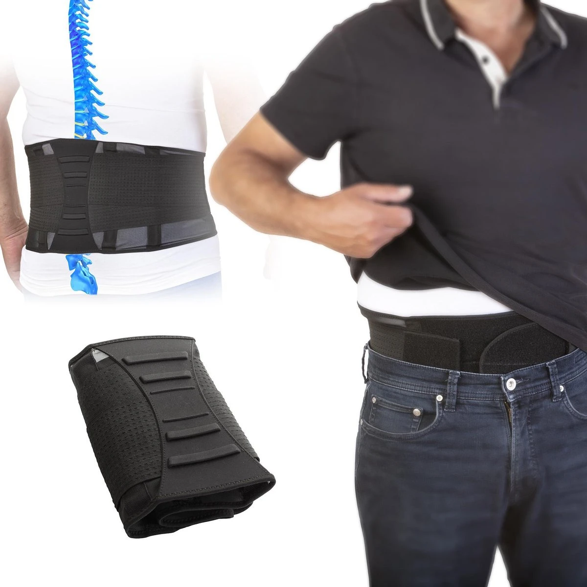 Easy In Shape Rugondersteuning - Rugband Brace - Correctieband Onderrug - Elastisch - Max 118cm 3 Easy In Shape Rugondersteuning - Rugband Brace - Correctieband Onderrug - Elastisch - Max 118cm