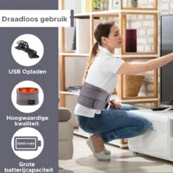 Royal WM - PRO - Rugbrace - Onderrug - Massage - Grijs - Vibererend - Verwarmend - Rugband - Orthopedisch -Merkloos Winkel 1200x1200 7001