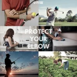 U Fit One® 1 Stuk Elleboog Brace - Elleboogbrace - Tennisarm Brace - Arm Brace - Tenniselleboog - Golfarm - Tennis Elbow - Fitness - Ufitone - Zwart -Merkloos Winkel 1200x1200 7026