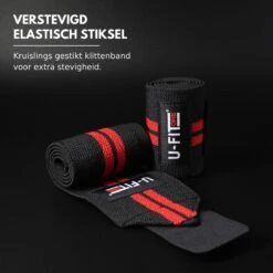 U Fit One 2 Stuks Wrist Wraps - Polsbrace - Polsbandage - Krachtraining - Polsbescherming - Fitness & Crossfit - Rood -Merkloos Winkel 1200x1200 7087