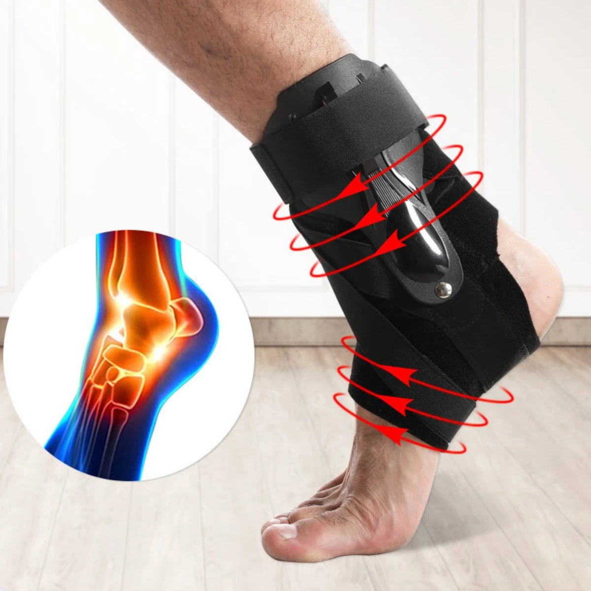 U Fit One 1 Stuk Premium Enkelbrace - Ankle Brace - Ankle Straps - Enkel Bandage - Voet Brace - Enkel Brace - Enkelsteun - Enkelondersteuning - Maat L 6 U Fit One 1 Stuk Premium Enkelbrace - Ankle Brace - Ankle Straps - Enkel Bandage - Voet Brace - Enkel Brace - Enkelsteun - Enkelondersteuning - Maat L - Afbeelding 4