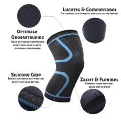 Effectieve Kniebrace - 2 Stuks - Kniebandage - Knee Sleeves - Unisex - Maat L - Blauw -Merkloos Winkel 1200x1200 7307
