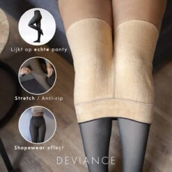 DEVIANCE - Fleece Legging Deluxe - Zwart - Thermo Legging - Winter Legging - Fleece Panty - Warme Kleren - Thermo Legging - Warme Panty - Thermo Panty - Dames Kleding - Shapewear