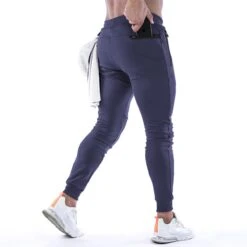 Merkloos Joggingbroek Heren - Trainingsbroek Heren - Joggingbroek Heren Volwassenen - Sweatpants - Sportbroek Heren - Lange Sportbroek Met Rits - Aansluitend - Maat L - Blauw -Merkloos Winkel 1200x1200 784