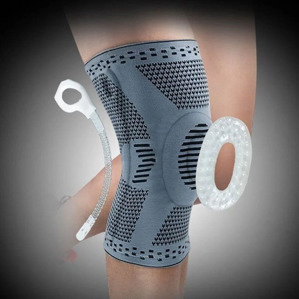 Chibaa - Knie Band - Zwart - Maat: Medium - Unisex - Knie Versterking - Orthopedische Kniebrace Voor Kruisband - Knieband Voor Meniscus - Kniebeschermer - Patella - Compressie Kniebandage Blessure - Sporten - Bescherming 8 Chibaa - Knie Band - Zwart - Maat: Medium - Unisex - Knie Versterking - Orthopedische Kniebrace Voor Kruisband - Knieband Voor Meniscus - Kniebeschermer - Patella - Compressie Kniebandage Blessure - Sporten - Bescherming - Afbeelding 6