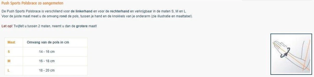 Push Sports Polsbrace - Donkergrijs - Links - Maat L 8 Push Sports Polsbrace - Donkergrijs - Links - Maat L - Afbeelding 6