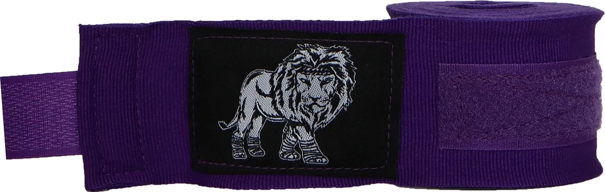 ORCQ Lion Boxing Handwraps- Boks Wraps - Boksbandages - Kickboks Bandage - Paar - 450cm Paars 5 ORCQ Lion Boxing Handwraps- Boks Wraps - Boksbandages - Kickboks Bandage - Paar - 450cm Paars - Afbeelding 3