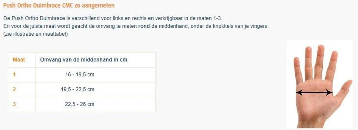 Push Ortho Duimbrace CMC - Bruin - Links - Maat 3 8 Push Ortho Duimbrace CMC - Bruin - Links - Maat 3 - Afbeelding 6