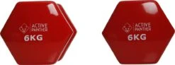 Active Panther Dumbbell Set 2 X 6 KG - 12 Kg Totaal - Vinyl - Rood -Merkloos Winkel 1200x446 3