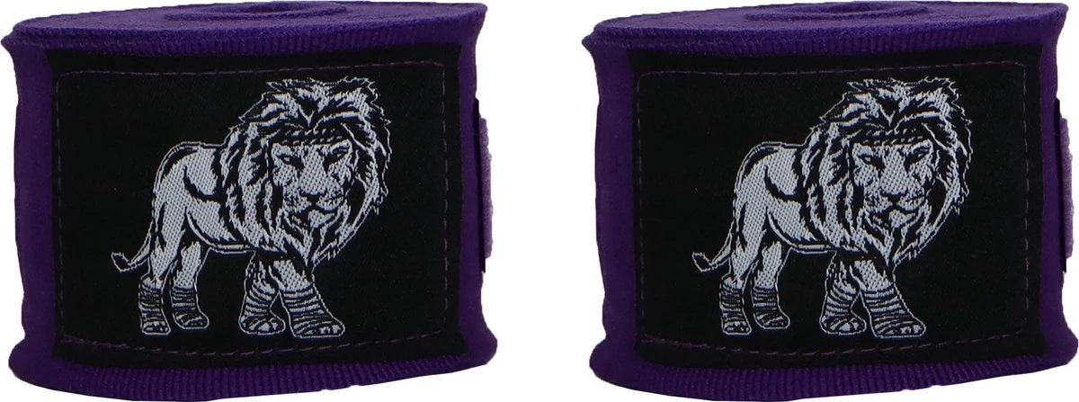 ORCQ Lion Boxing Handwraps- Boks Wraps - Boksbandages - Kickboks Bandage - Paar - 450cm Paars 3 ORCQ Lion Boxing Handwraps- Boks Wraps - Boksbandages - Kickboks Bandage - Paar - 450cm Paars