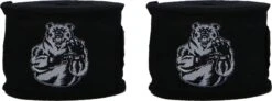 ORCQ Bear Boxing Handwraps- Boks Wraps - Boksbandages - Kickboks Bandage - Paar - 450cm Zwart -Merkloos Winkel 1200x447