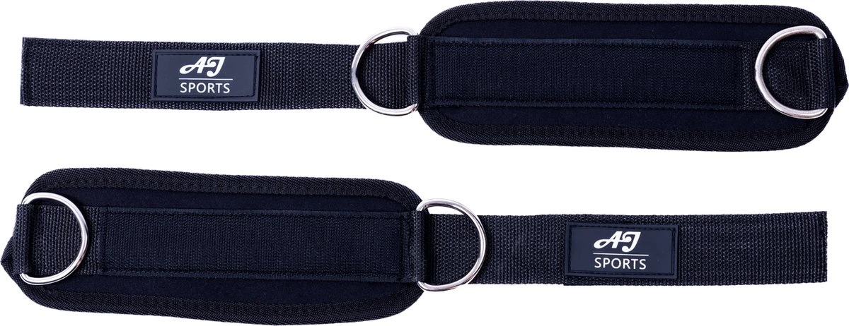 AJ-Sports Ankle Straps – Fitness Enkelband – 2 Stuks Enkel Straps Set – Billen & Benen Trainer – Fitness – Workout - Zwart 4 AJ-Sports Ankle Straps – Fitness Enkelband – 2 Stuks Enkel Straps Set – Billen & Benen Trainer – Fitness – Workout - Zwart - Afbeelding 2