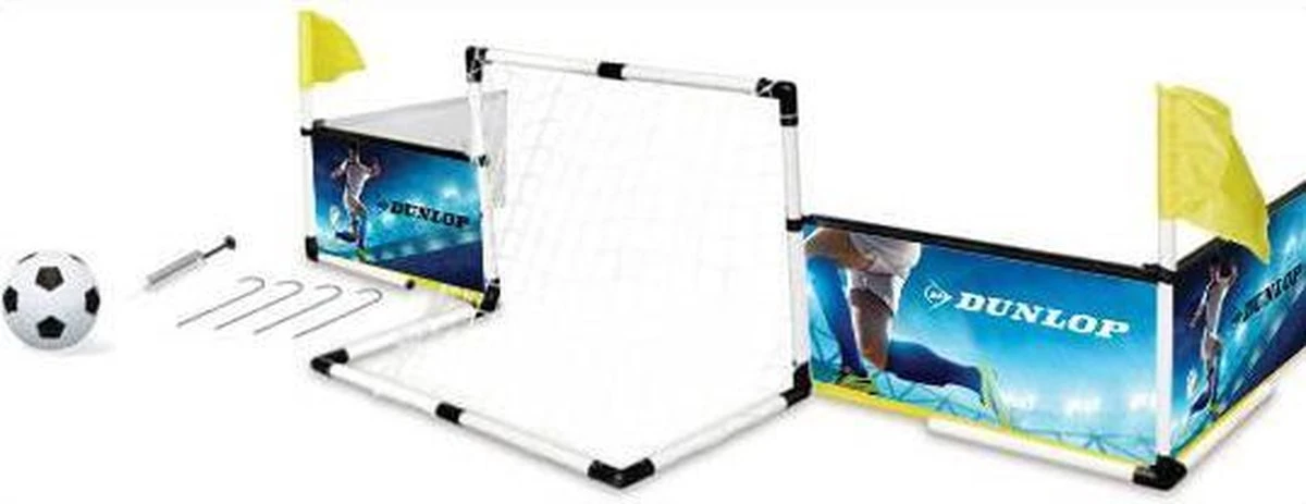 Dunlop Voetbal Set - Boarding, Voetbaldoel, Hoekvlaggen, Voetbal En Pomp - 230x73x36cm 3 Dunlop Voetbal Set - Boarding, Voetbaldoel, Hoekvlaggen, Voetbal En Pomp - 230x73x36cm