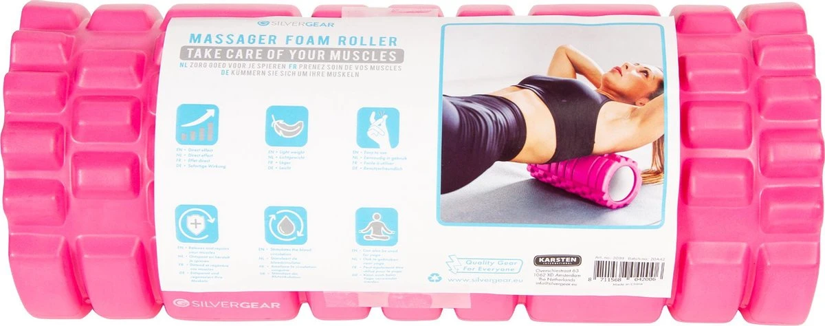 Silvergear Foam Roller - Massage Roller - 32 Cm - Roze 8 Silvergear Foam Roller - Massage Roller - 32 Cm - Roze - Afbeelding 6