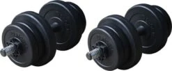 RS Sports Dumbellset – Halterset Kunststof – Totaal 20 Kg – 2 Stuks – Zwart