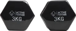 Active Panther Dumbbell Set 2 X 3 KG - 6 Kg Totaal - Vinyl - Zwart -Merkloos Winkel 1200x499 3