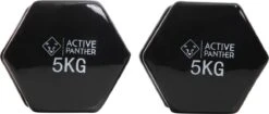Active Panther Dumbbell Set 2 X 5 KG - 10 Kg Totaal - Vinyl - Zwart 7 Active Panther Dumbbell Set 2 X 5 KG - 10 Kg Totaal - Vinyl - Zwart -Merkloos Winkel 1200x509 2