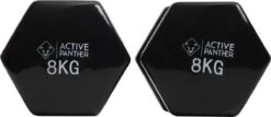 Active Panther Dumbbell Set 2 X 8 KG - 16 Kg Totaal - Vinyl - Zwart -Merkloos Winkel 1200x518 8