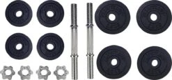 Tunturi Gewichten Gietijzer Totaal 20kg - Halterset Met Schroefsluiting - Dumbbell Set - 2 Halterstangen - 30mm - Incl. Gratis Fitness App -Merkloos Winkel 1200x565 2