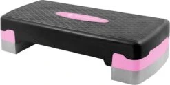 Springos Aerobic Stepper | Aerobic Step | Fitness Step | Verstelbaar | Antislip | Roze-zwart-grijs