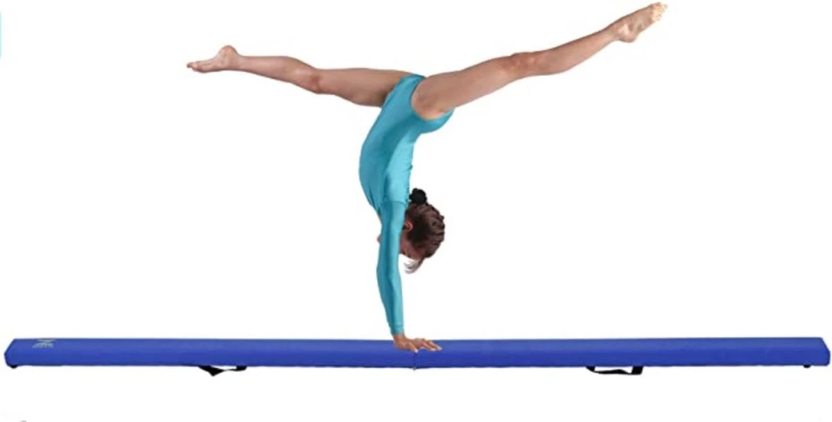 Opvouwbare Turnbalk - 2,2 M - Blauw - Evenwichtsbalk 3 Opvouwbare Turnbalk - 2,2 M - Blauw - Evenwichtsbalk