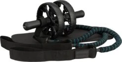 Avento Heavy Duty Power Ab Roller Met Weerstandsbanden - Buikspierwiel - Zwart