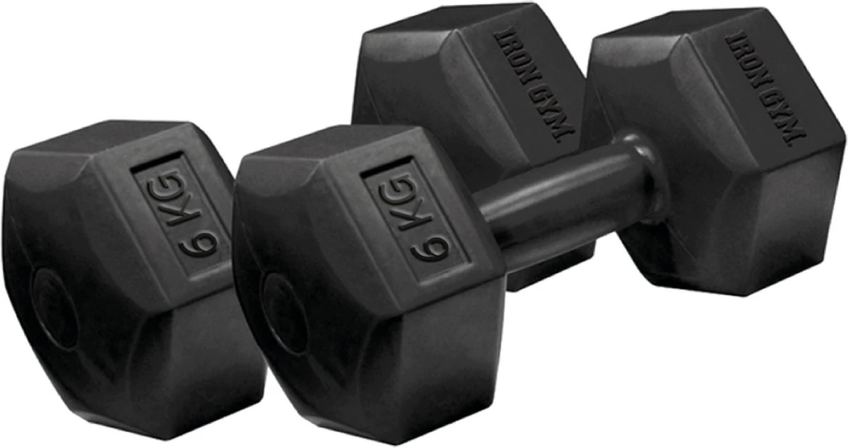 Iron Gym Dumbbell Set 2x 6 Kg Grote Robuuste Dumbbells Gietijzer - Fitness Accessoire 6 Iron Gym Dumbbell Set 2x 6 Kg Grote Robuuste Dumbbells Gietijzer - Fitness Accessoire - Afbeelding 4