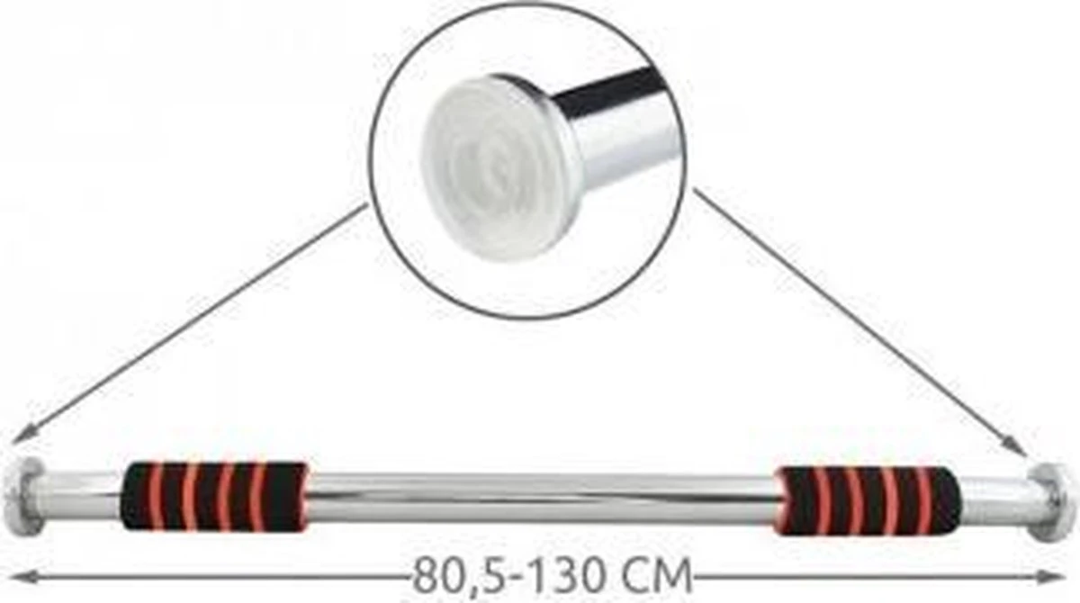 Merkloos Pull Up Bar - Verstelbare Optrekstang Deurpost - 80-130 Cm 4 Merkloos Pull Up Bar - Verstelbare Optrekstang Deurpost - 80-130 Cm - Afbeelding 2