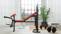 Halterbank INC. 50 Kg GEWICHTEN - Sportbank - Fitnessbank + Halterschijven + 1 Halterstang + 2 Dumbbells - Multifunctioneel - Volledig Instelbaar - Opklapbaar -Merkloos Winkel 1200x675 9