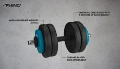 Avento Halter Verstelbaar Kunststof - Dumbbell 15 Kg - Zwart -Merkloos Winkel 1200x690 102