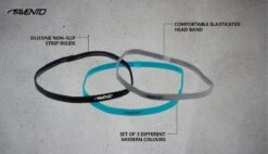 Avento Sporthaarband Elastiek 3st - Blauw/Zwart/Grijs -Merkloos Winkel 1200x690 140
