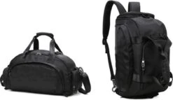 Merkloos Luxe Sporttas Met Schoenenvak- Reistas-Weekendtas -Waterafstotend-zwart