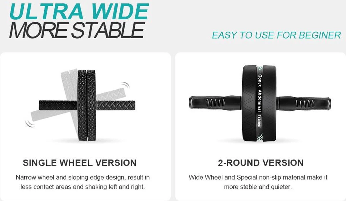 Merkloos Ab Roller Wheel Kit: 7 In 1 - Fitness - Workout - Springtouw - Opdruksteunen - Kniemat - Weerstandsbanden - Unieke Aanbieding 11 Merkloos Ab Roller Wheel Kit: 7 In 1 - Fitness - Workout - Springtouw - Opdruksteunen - Kniemat - Weerstandsbanden - Unieke Aanbieding - Afbeelding 9