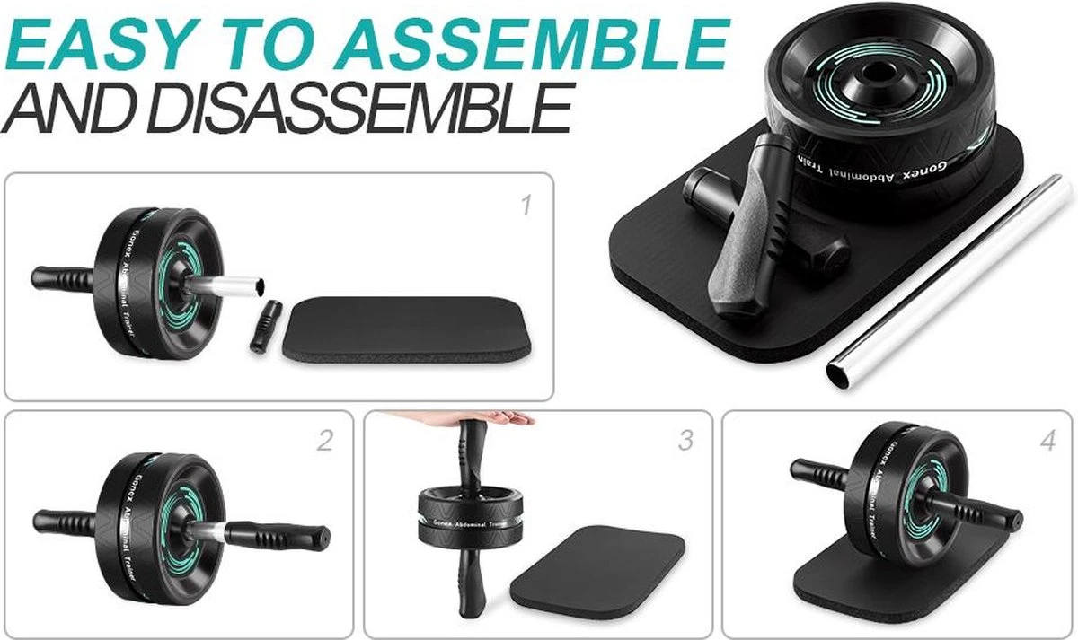 Merkloos Ab Roller Wheel Kit: 7 In 1 - Fitness - Workout - Springtouw - Opdruksteunen - Kniemat - Weerstandsbanden - Unieke Aanbieding 10 Merkloos Ab Roller Wheel Kit: 7 In 1 - Fitness - Workout - Springtouw - Opdruksteunen - Kniemat - Weerstandsbanden - Unieke Aanbieding - Afbeelding 8