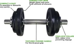 RS Sports Dumbellset - Halterset Met Gewichten - Totaal 20 Kg - 2 Stangen - Zwart -Merkloos Winkel 1200x721 2