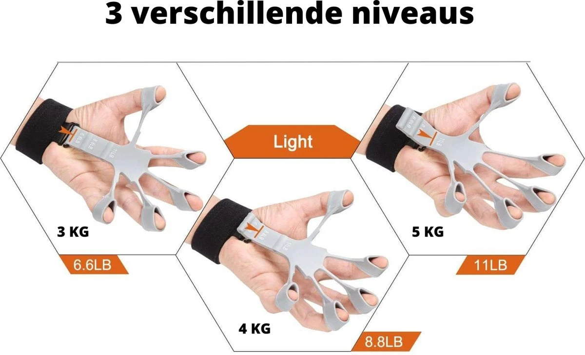 AyFit - Onderarm Trainer - Vingertrainer - Vinger Gripper Bekend Van TikTok - Hand Trainer - Grip Trainer - Siliconen - Weerstand Band - Spierversterker - Hand - Vinger - 1 Stuk - Grijs 4 AyFit - Onderarm Trainer - Vingertrainer - Vinger Gripper Bekend Van TikTok - Hand Trainer - Grip Trainer - Siliconen - Weerstand Band - Spierversterker - Hand - Vinger - 1 Stuk - Grijs - Afbeelding 2