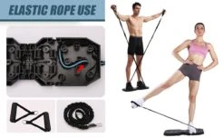 ACROPAQ Hometrainer 14-in-1 Set - Pilates Bar, Weerstandbanden, Resistance Band, Ab Roller, Push Up Bord - Krachttraining, Thuis Fitness -Merkloos Winkel 1200x738 9