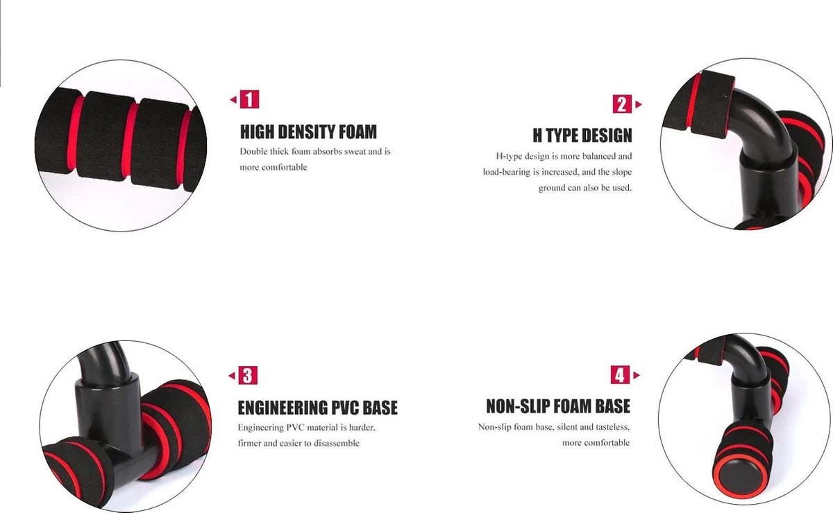 Opdruksteunen - Push Up Bars - Push Up Grips - Blauw 6 Opdruksteunen - Push Up Bars - Push Up Grips - Blauw - Afbeelding 4