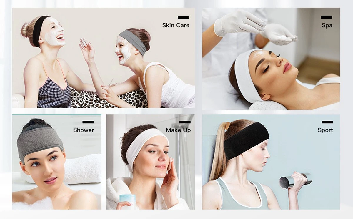 LIXIN Set 3 Stuks Spa Haarband - Zwart, Grijs, Wit - Make-up Haarbanden - Cosmetische Hoofdband - Haarband Volwassenen - Bandeau - Vrouwen - Dames - Tieners - Meiden - Yoga - Schoonheidsspecialiste Producten - Haaraccessoires - Make-up Accessoires 4 LIXIN Set 3 Stuks Spa Haarband - Zwart, Grijs, Wit - Make-up Haarbanden - Cosmetische Hoofdband - Haarband Volwassenen - Bandeau - Vrouwen - Dames - Tieners - Meiden - Yoga - Schoonheidsspecialiste Producten - Haaraccessoires - Make-up Accessoires - Afbeelding 2