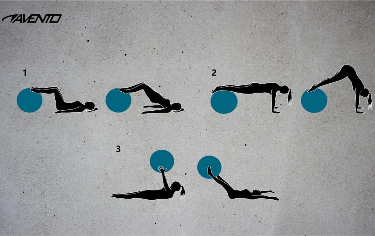 Avento Fitness/Gymbal - Ø 75 Cm - Zwart 5 Avento Fitness/Gymbal - Ø 75 Cm - Zwart - Afbeelding 3