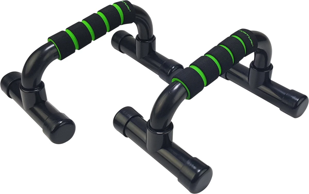 Tunturi Opdruksteunen - Parallettes -Push-up Bar - Push-up Steun - Opdrukbeugel - Zwart/Groen 3 Tunturi Opdruksteunen - Parallettes -Push-up Bar - Push-up Steun - Opdrukbeugel - Zwart/Groen