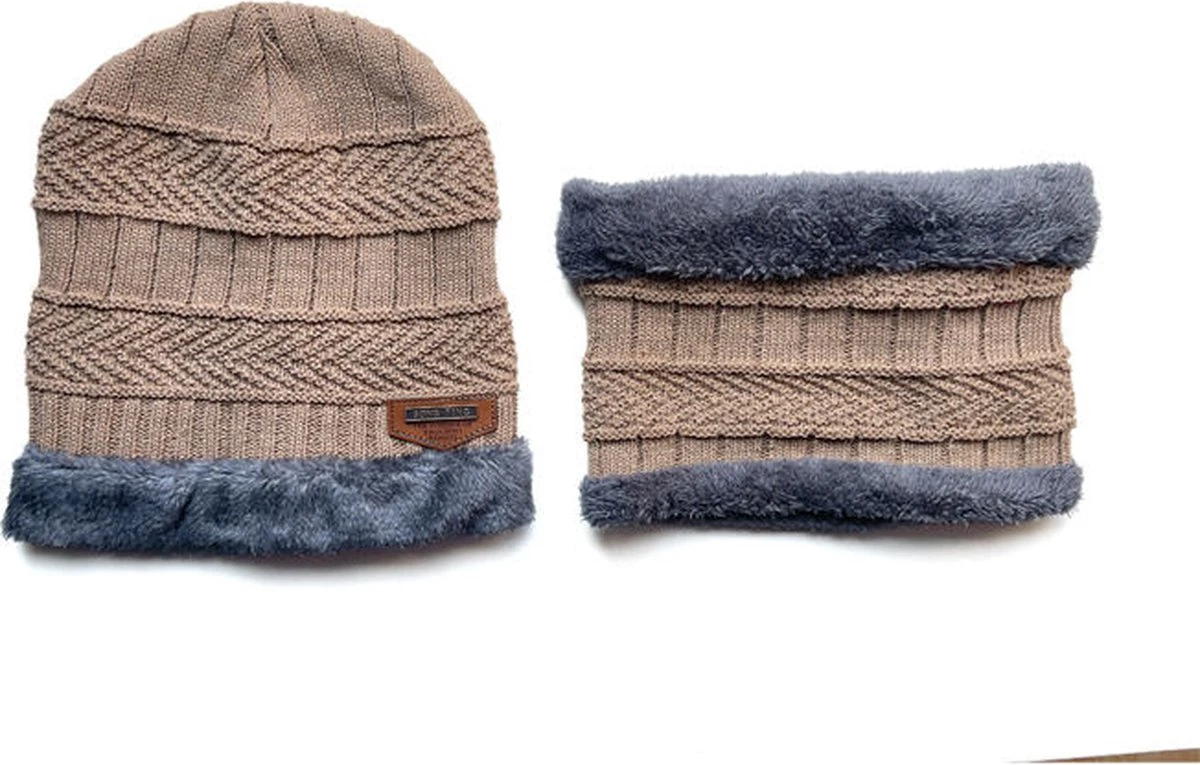 Merkloos Gebreide Beanie Muts En Sjaal Set | Warme Bonnet Winter Muts Met Colsjaal Nekwarmer | Halswarmer Wintermuts Wol Gevoerd | Warme & Zachte Fleece Voering | Unisex | Voor Dames En Heren | Volwassenen - Kaki - Khaki | Valentijn Cadeautje Voor Hem En Haar 7 Merkloos Gebreide Beanie Muts En Sjaal Set | Warme Bonnet Winter Muts Met Colsjaal Nekwarmer | Halswarmer Wintermuts Wol Gevoerd | Warme & Zachte Fleece Voering | Unisex | Voor Dames En Heren | Volwassenen - Kaki - Khaki | Valentijn Cadeautje Voor Hem En Haar - Afbeelding 5