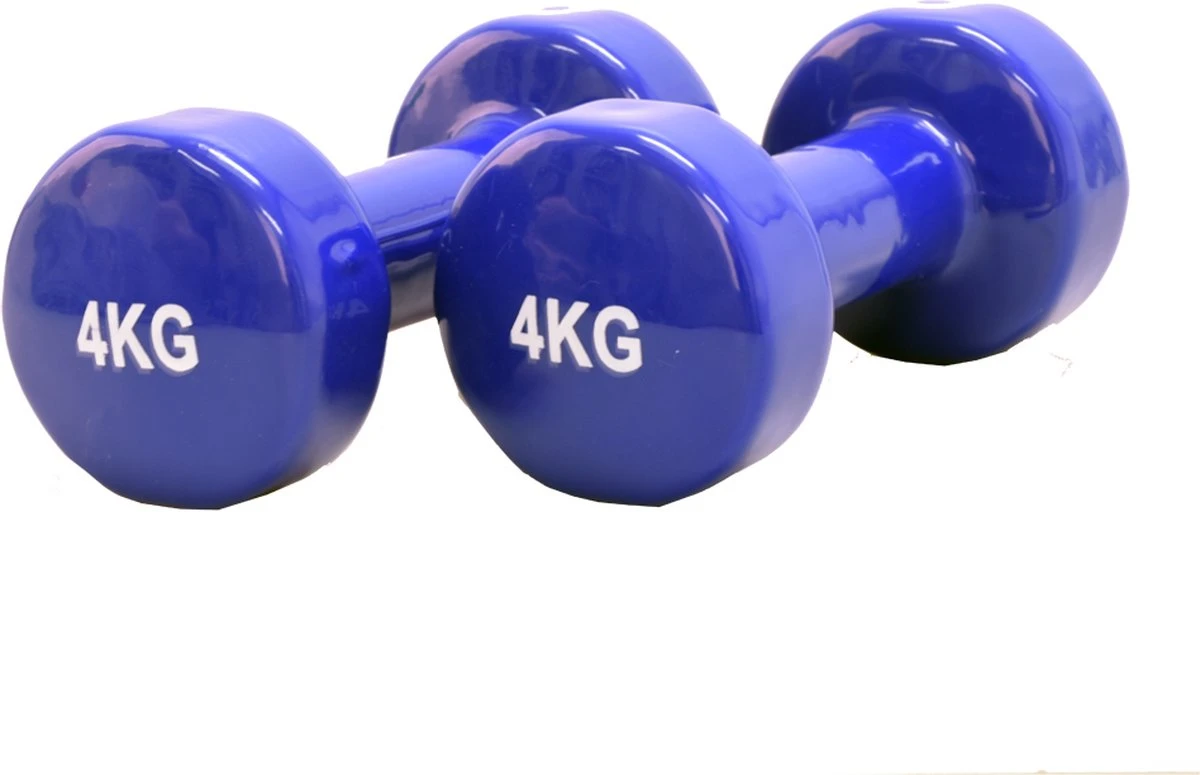 Vinyl Dumbbell Focus Fitness - 2 X 4 Kg - Blauw 3 Vinyl Dumbbell Focus Fitness - 2 X 4 Kg - Blauw