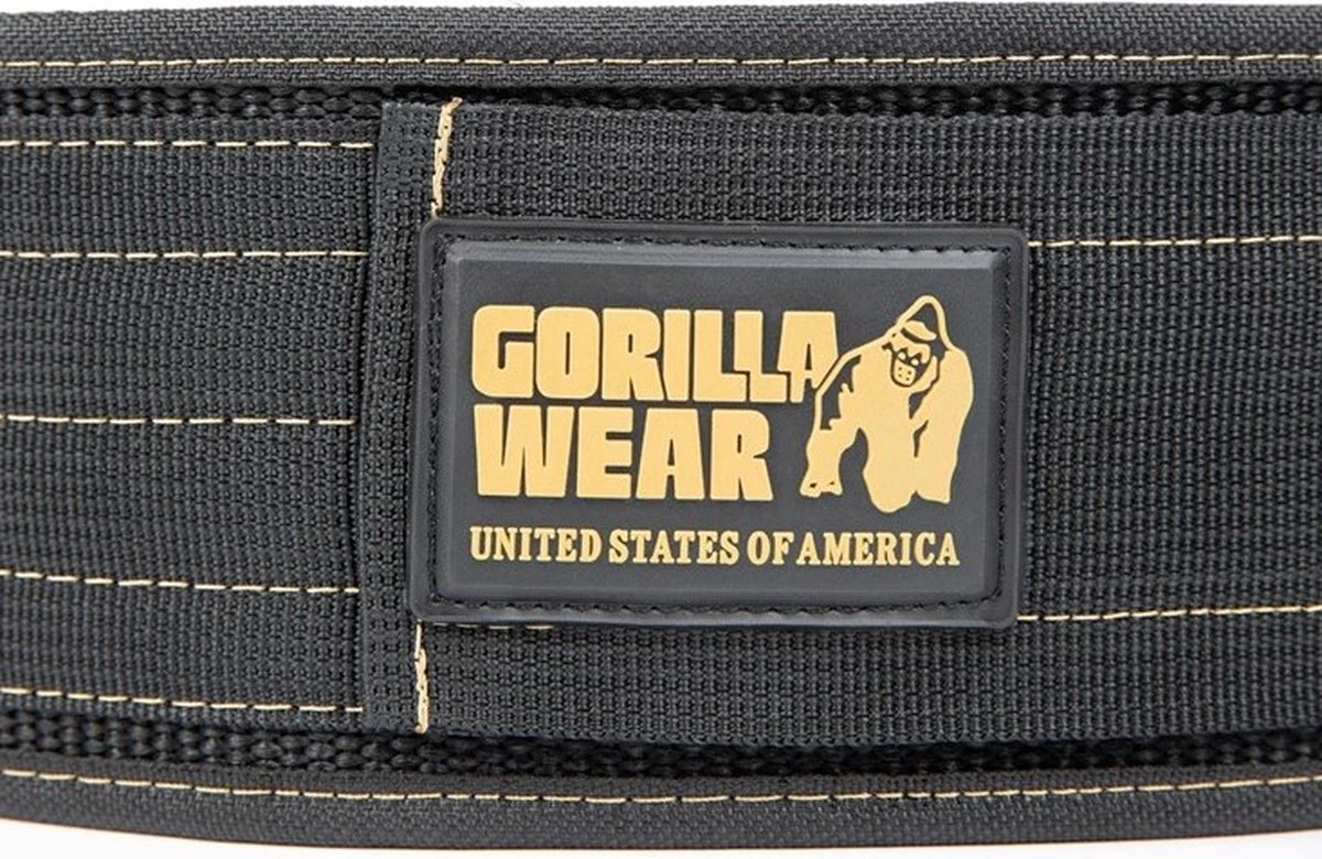 Gorilla Wear 4 Inch Nylon Lifting Belt - Zwart / Goud - M/L 6 Gorilla Wear 4 Inch Nylon Lifting Belt - Zwart / Goud - M/L - Afbeelding 4