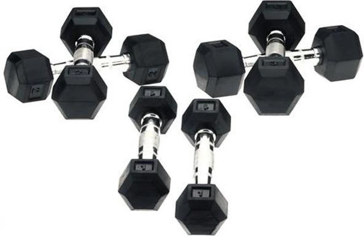 Hexa Dumbbells Focus Fitness - 2 X 4kg 3 Hexa Dumbbells Focus Fitness - 2 X 4kg