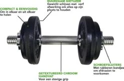 Tunturi Gewichten Gietijzer Totaal 20kg - Halterset Met Schroefsluiting - Dumbbell Set - 2 Halterstangen - 30mm - Incl. Gratis Fitness App -Merkloos Winkel 1200x782 4