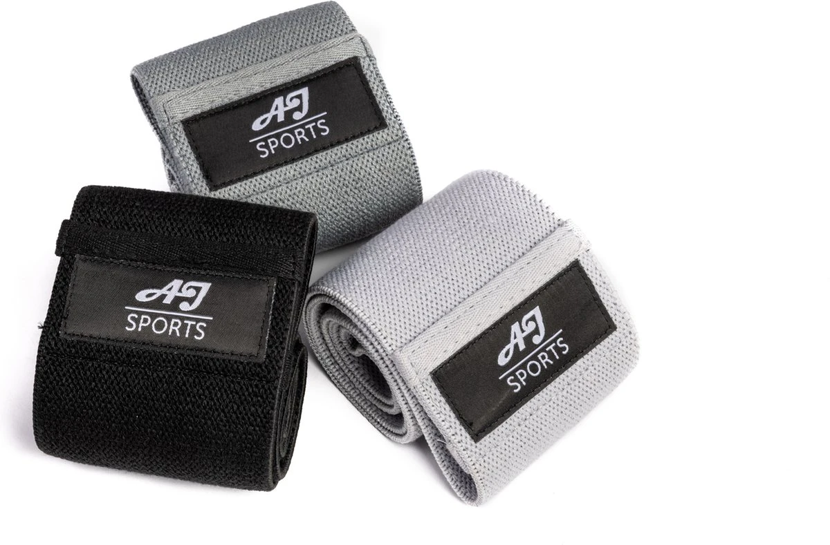 AJ-Sports Weerstandsbanden - Booty Band - Resistance Band - Fitness Elastiek - Zwart/Grijs/Lichtgrijs - Set Van 3 Weerstandsbanden - Resistance Band - Fitness Band - Fitness - Workout - Inclusief Handleiding & Draagtas 5 AJ-Sports Weerstandsbanden - Booty Band - Resistance Band - Fitness Elastiek - Zwart/Grijs/Lichtgrijs - Set Van 3 Weerstandsbanden - Resistance Band - Fitness Band - Fitness - Workout - Inclusief Handleiding & Draagtas - Afbeelding 3