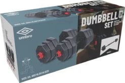 Umbro Halterset - 20 KG - Verstelbare Dumbells En Barbell - Gewichten Van 1.25 KG, 1.5KG En 2KG - Kunststof -Merkloos Winkel 1200x790 1